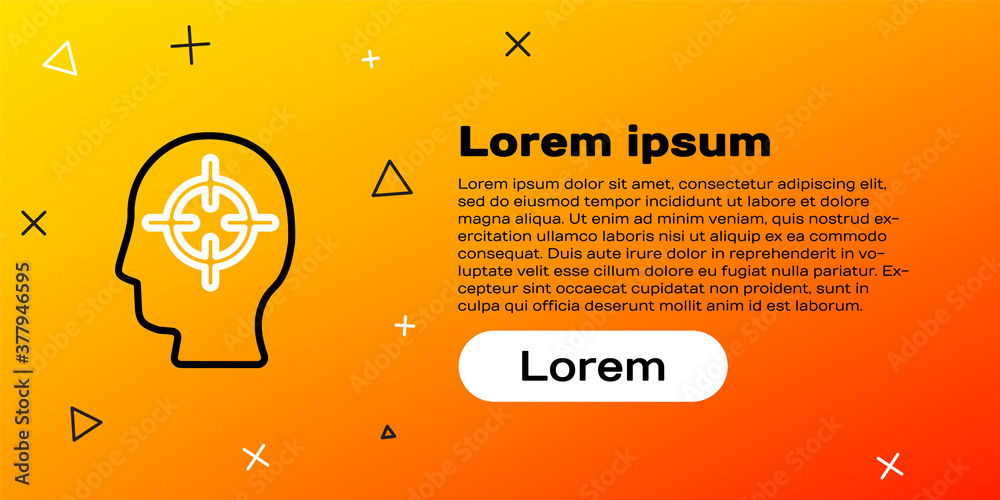 Line Finding a problem in psychology icon isolated on yellow background. Colorful outline concept. V
