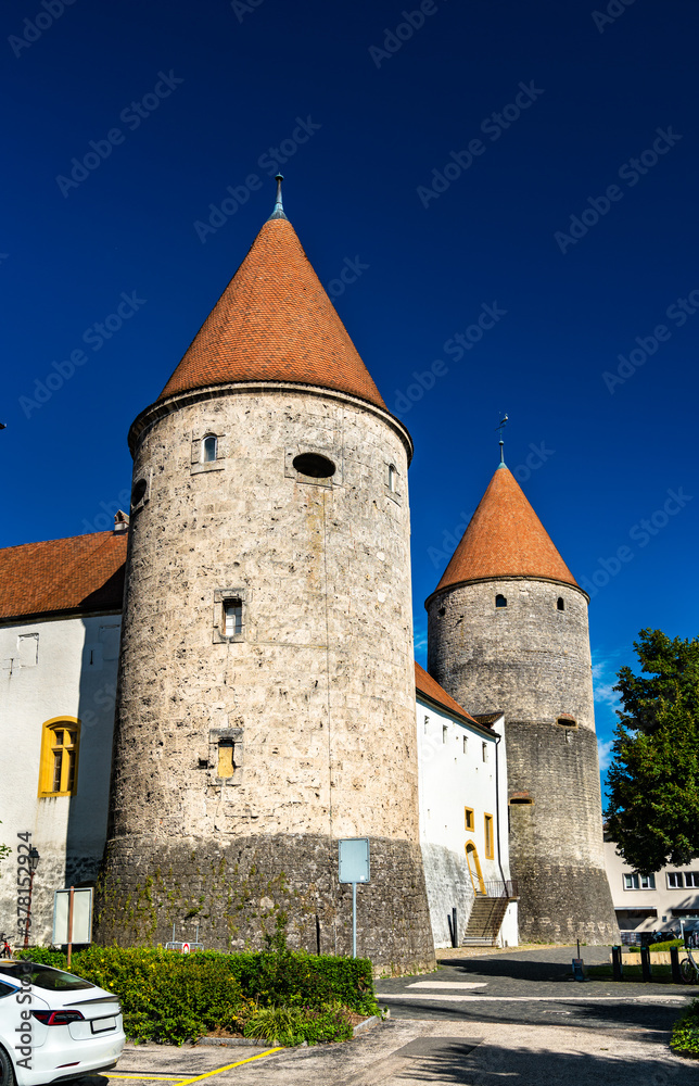 Yverdon-les-Bains Castle in the Canton of Vaud, Switzerland