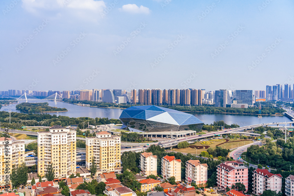 High angle perspective of Shengjing Grand Theater in Shenyang, Liaoning, China
