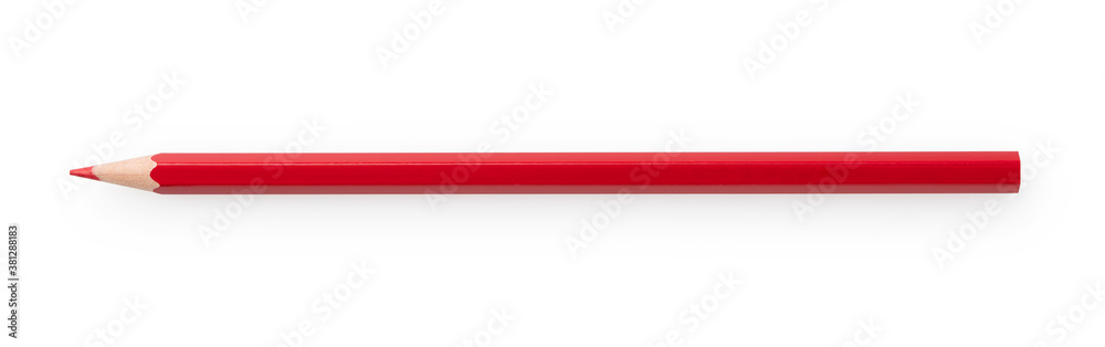 Red pencil on a white background