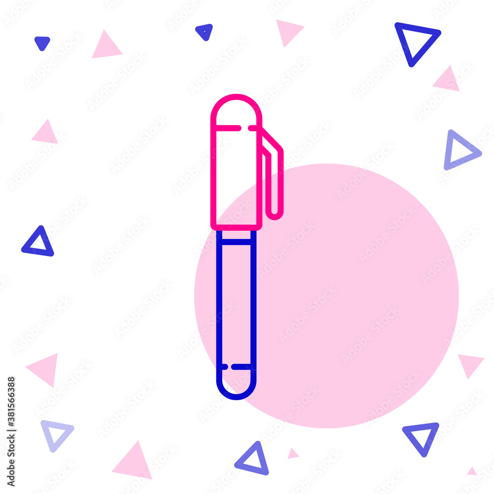 Line Pen icon isolated on white background. Colorful outline concept. Vector Illustration.