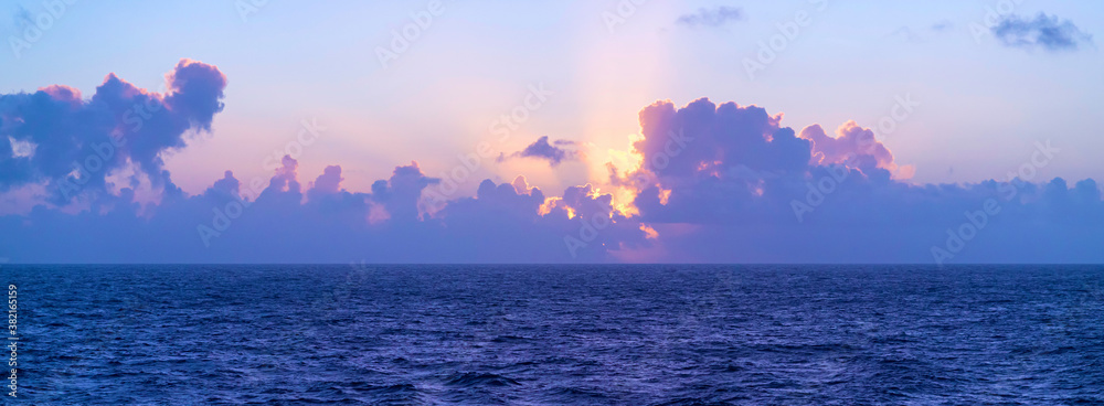 beautiful sunrise morning peaceful beautiful  seascape ocean with nice clear cloud sky background