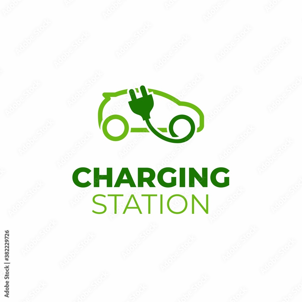 Electrical vehicle charging station symbol icon. Electric car logo sign button. Eco transport. Car e