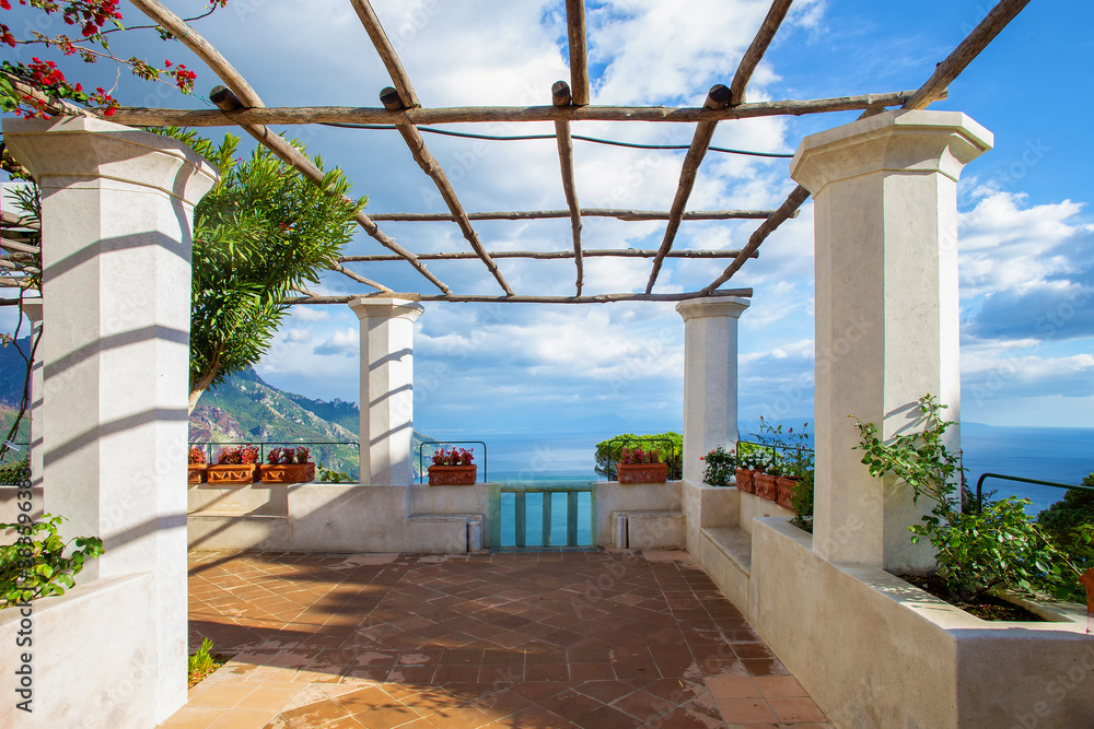 View of the amazing  Villa Rufolo in Ravello on the Amalfi Coast.