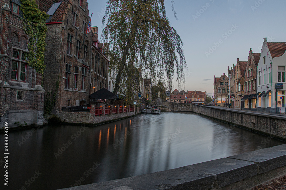Long shutter time pictures of world famous Bruges.  Best of belgium, great for postcards or toerism.