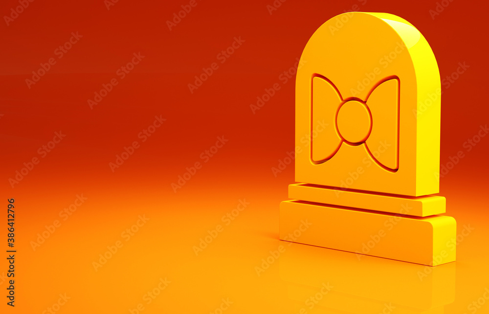Yellow Motion sensor icon isolated on orange background. Minimalism concept. 3d illustration 3D rend
