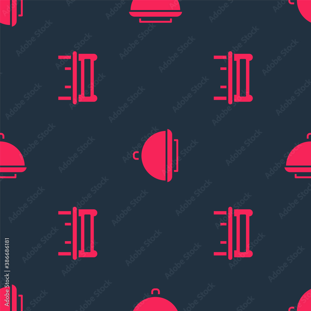 Set Romantic bench and Covered with tray on seamless pattern. Vector.