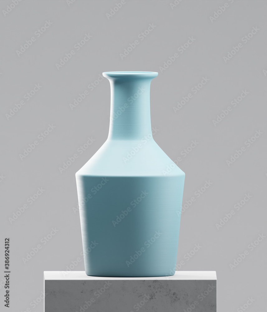 水泥桌上的灰色花瓶