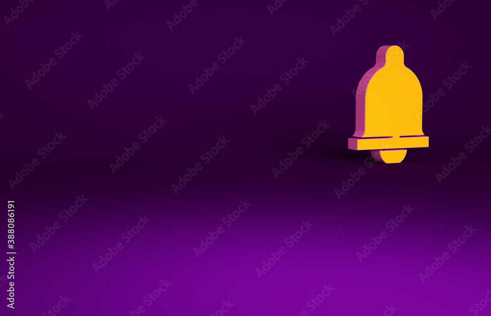 Orange Motion sensor icon isolated on purple background. Minimalism concept. 3d illustration 3D rend