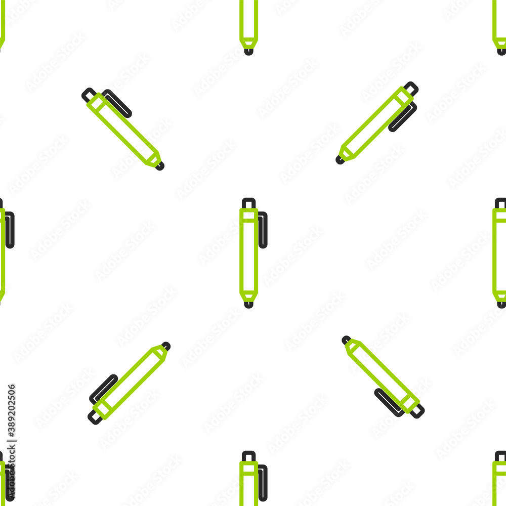 Line Pen icon isolated seamless pattern on white background. Vector.