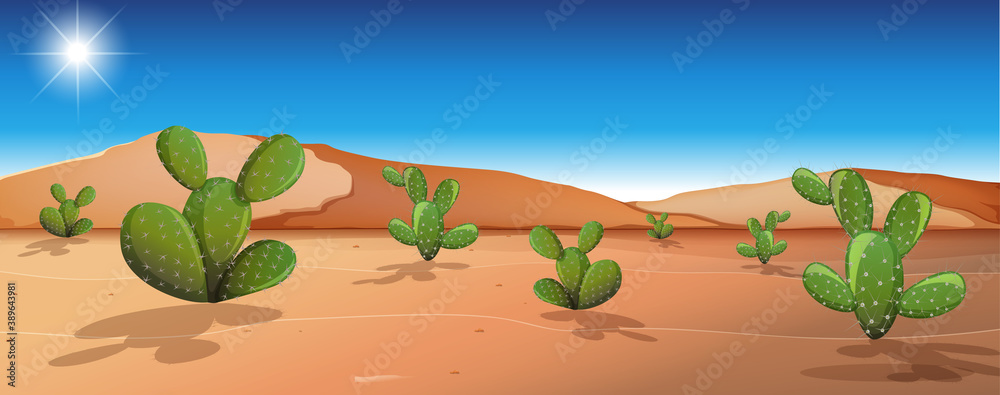 Wild desert landscape at daytime scene