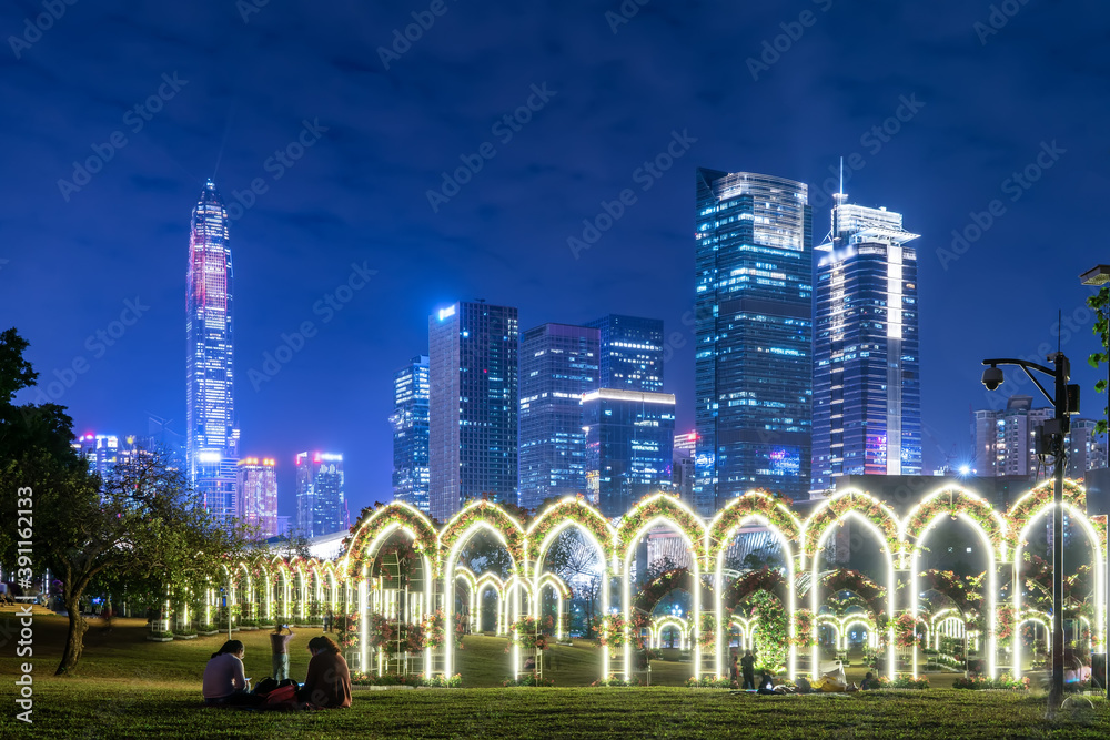 深圳城市现代建筑夜景