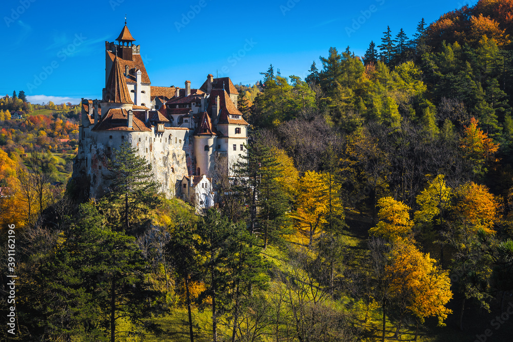 罗马尼亚特兰西瓦尼亚布兰山上美丽的中世纪城堡