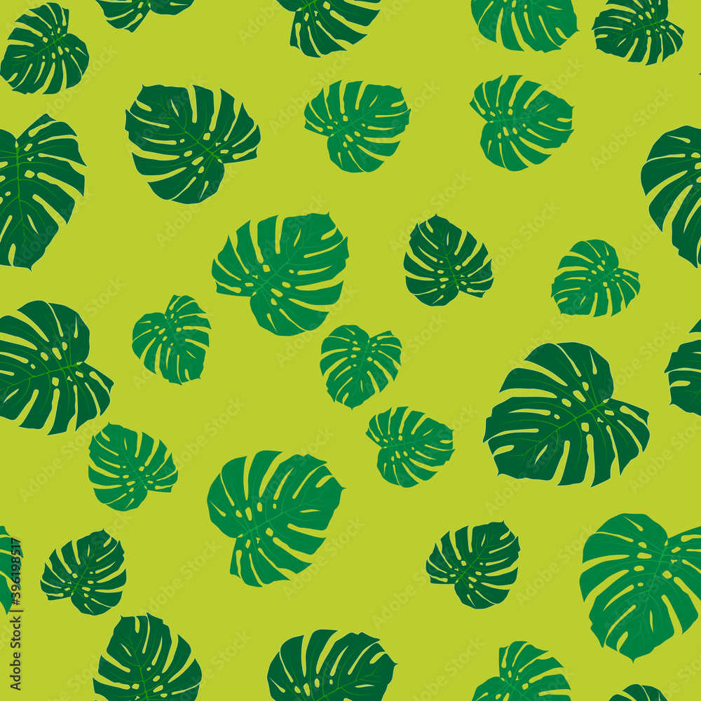 Abstract leaf monsters Seamless Pattern Background Vector Illustration