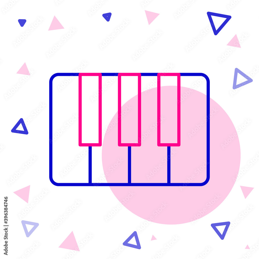 Line Music synthesizer icon isolated on white background. Electronic piano. Colorful outline concept