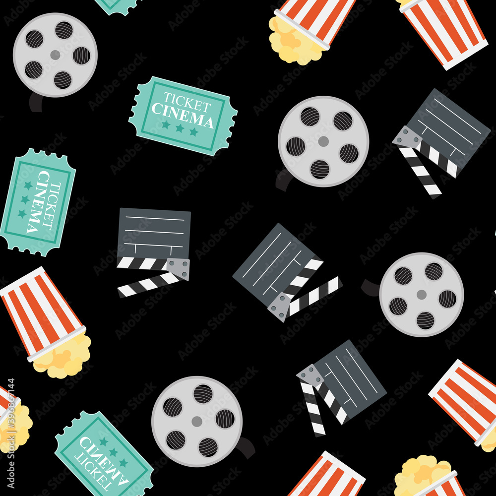 Cinema Seamless Pattern. Vector Illustration