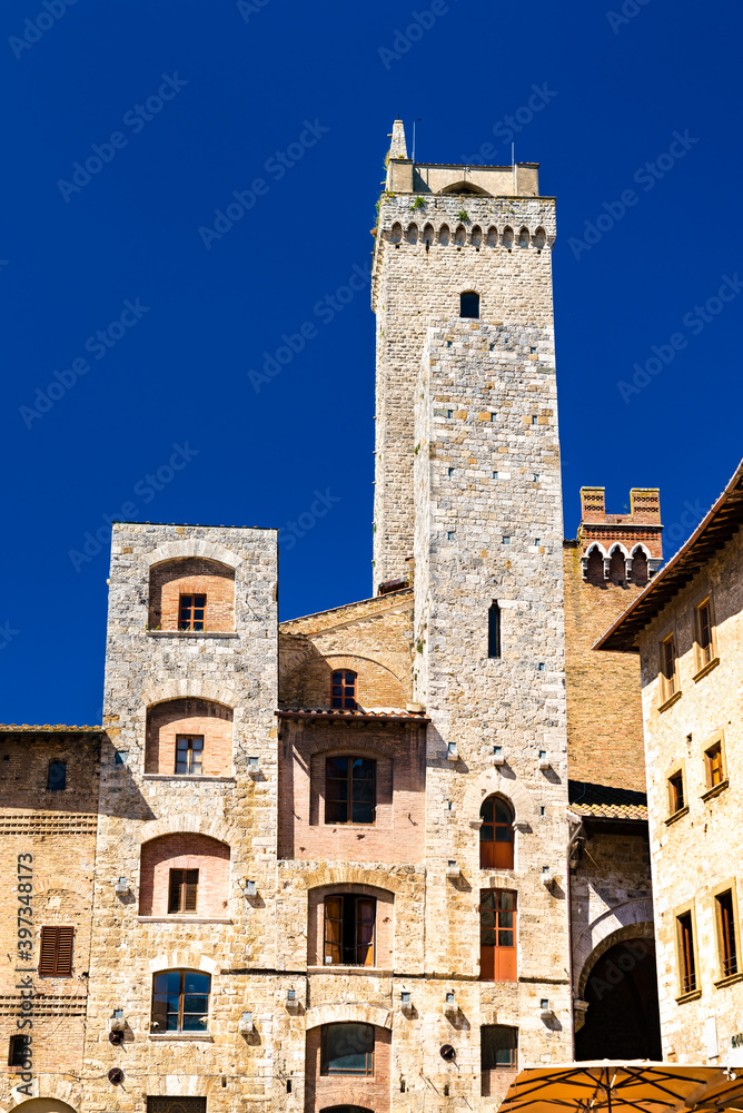意大利托斯卡纳联合国教科文组织世界遗产圣吉米尼亚诺中世纪塔楼