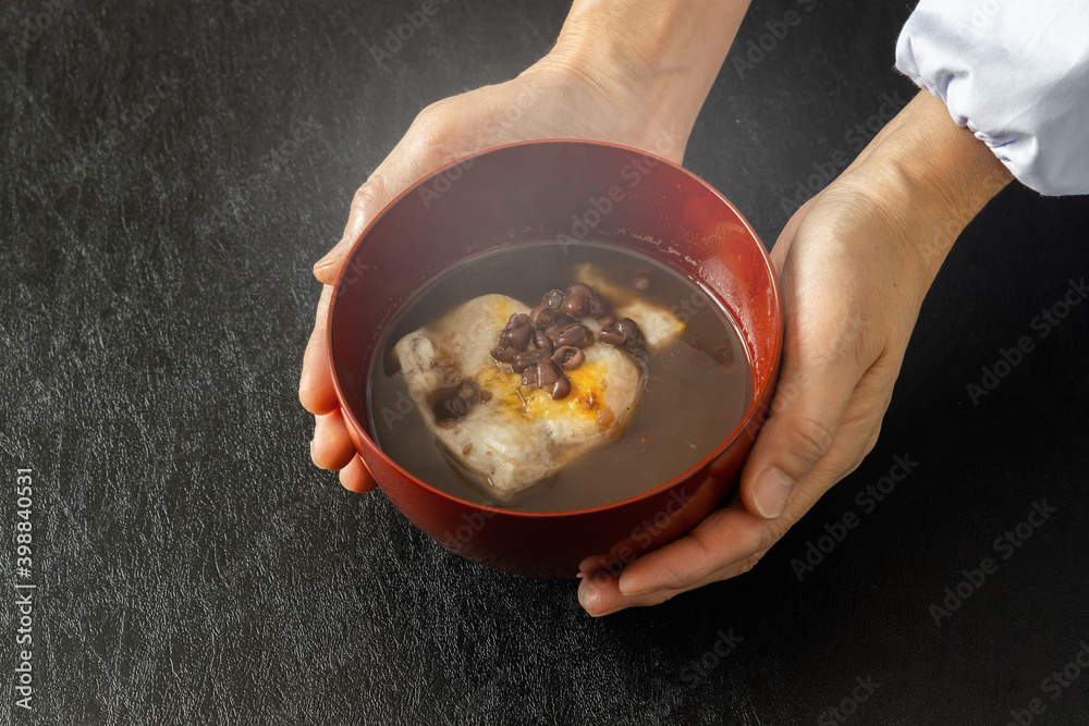 おしるこ　sweet red bean(adzuki) soup 