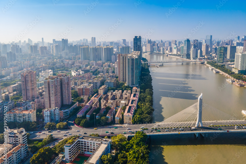 航拍中国现代城市建筑景观