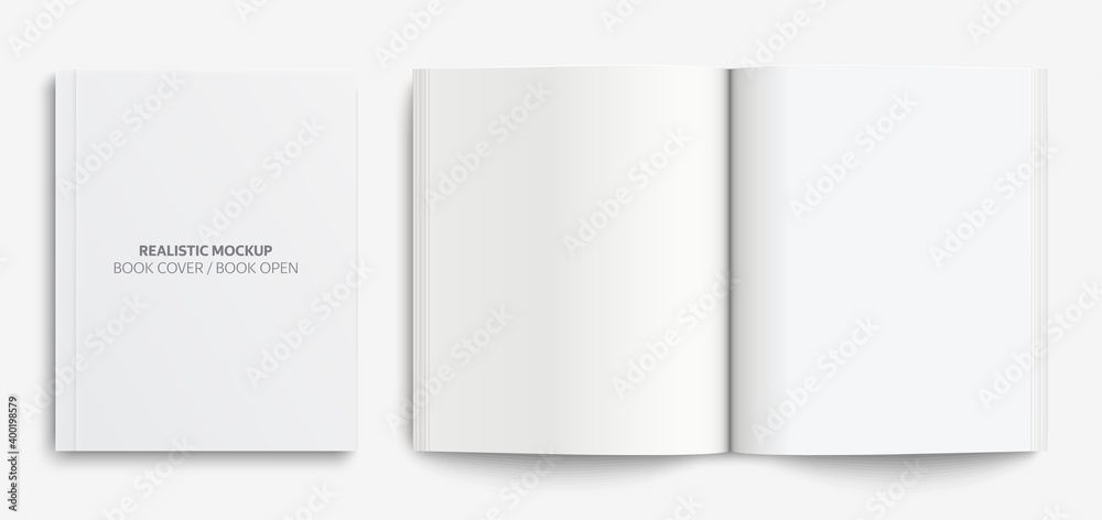 空白封面实物模型。真实实物模型书：空白封面书和空白带阴影的开卷书i
