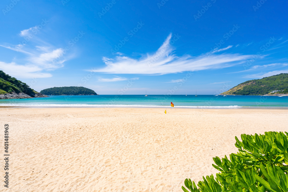 2020年12月7日普吉岛奈哈恩海滩夏季海滩概念旅游，空海滩
