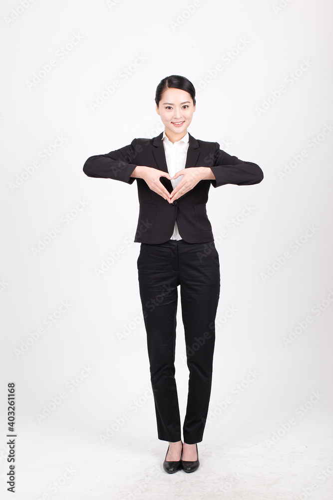 A young business woman in a suit 
