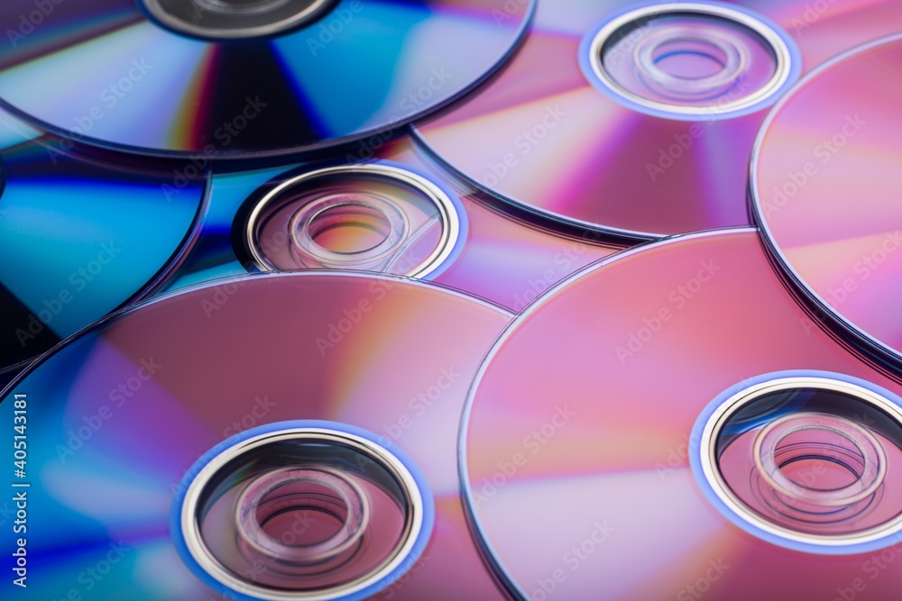 Old digital shiny compact CD / DVD Discs
