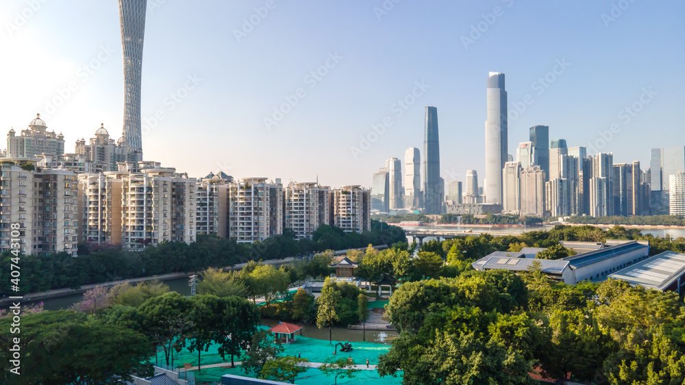 中国广州建筑景观航拍