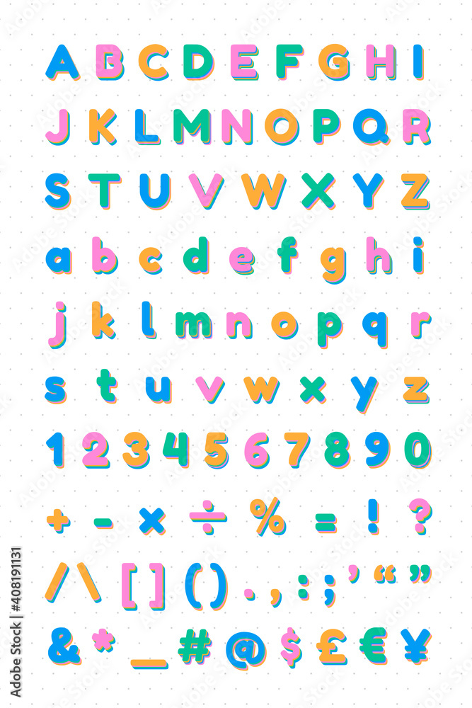 矢量字母表和符号集字体