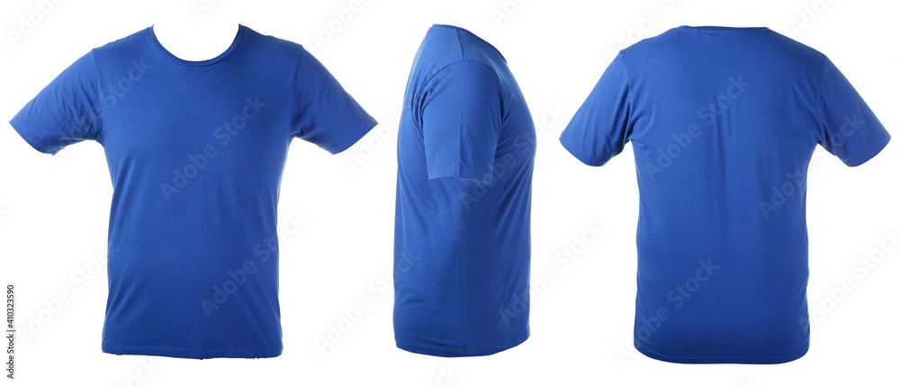 Collage of male t-shirt on white background