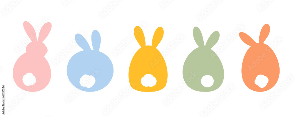 复活节兔子卡通白色背景矢量插图。