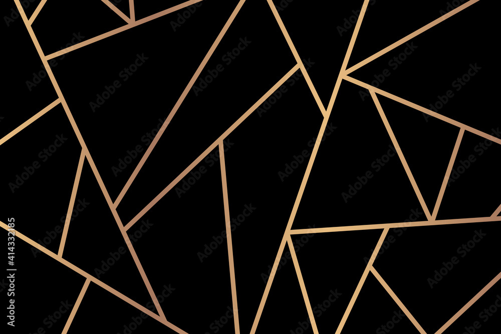 三角形几何图案矢量金黑色背景