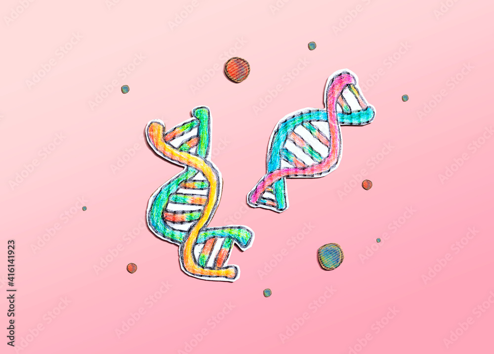 DNA测序主题与纸板工艺图-平淡无奇