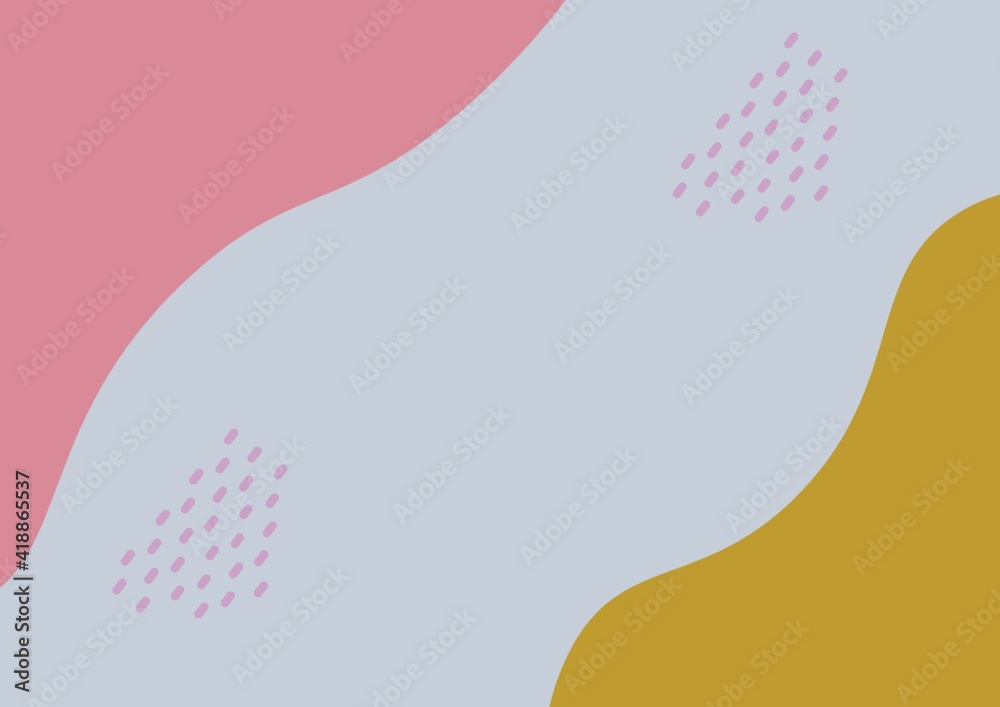 黄色-粉色和白色波浪形斜条纹的组合，带有粉色细节