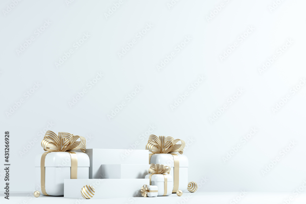 3D rendered simple gift box scene