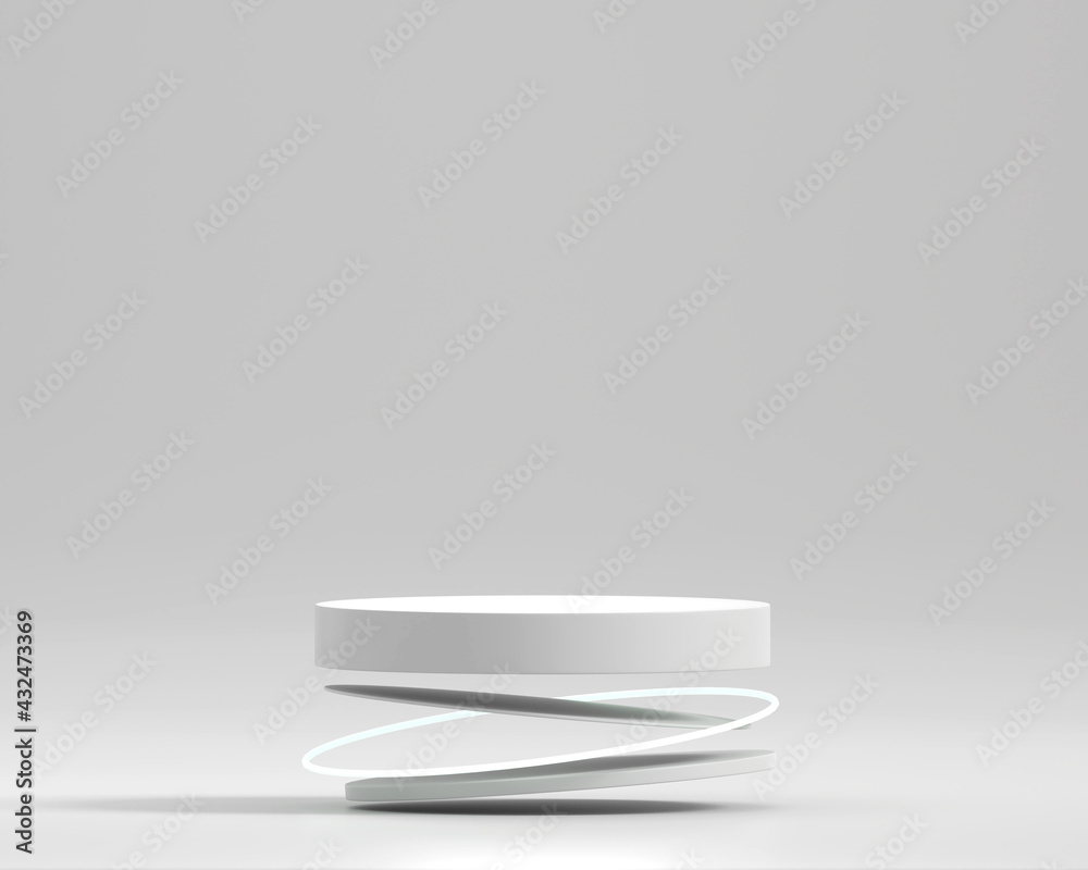产品展示展示展示3D渲染的抽象白色讲台