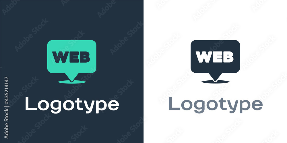 Logotype Web和平面设计图标隔离在白色背景上。创意和发展。Logo de
