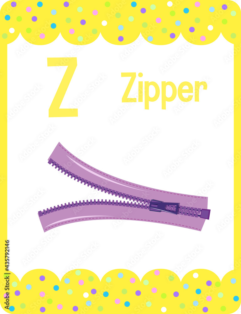 字母Z表示拉链的字母抽认卡