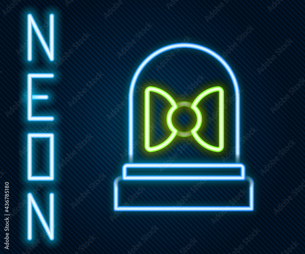 Glowing neon line Motion sensor icon isolated on black background. Colorful outline concept. Vector