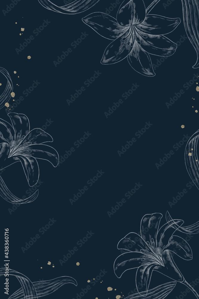 盛开的百合花相框手机壁纸插图