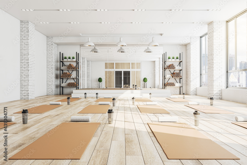 现代混凝土瑜伽馆内部配有设备、日光和木地板。健康的生活方式
1866979641,会计蓝色梯度矢量图标