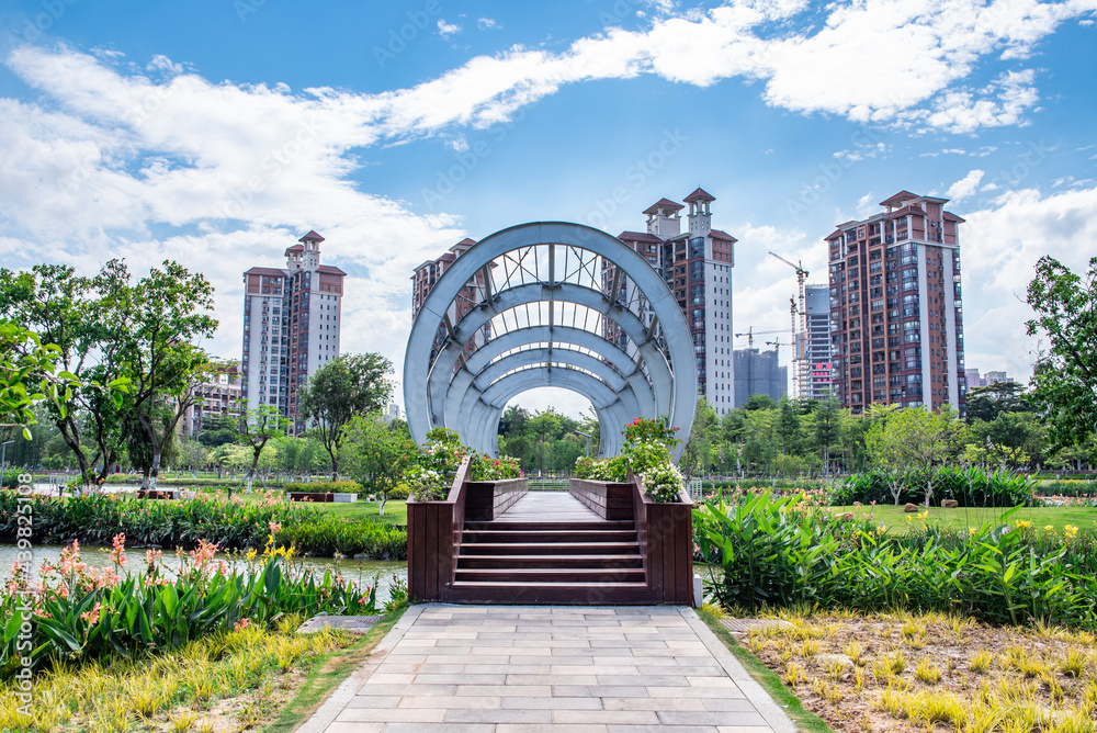 中国广州南沙自由贸易区蕉门公园