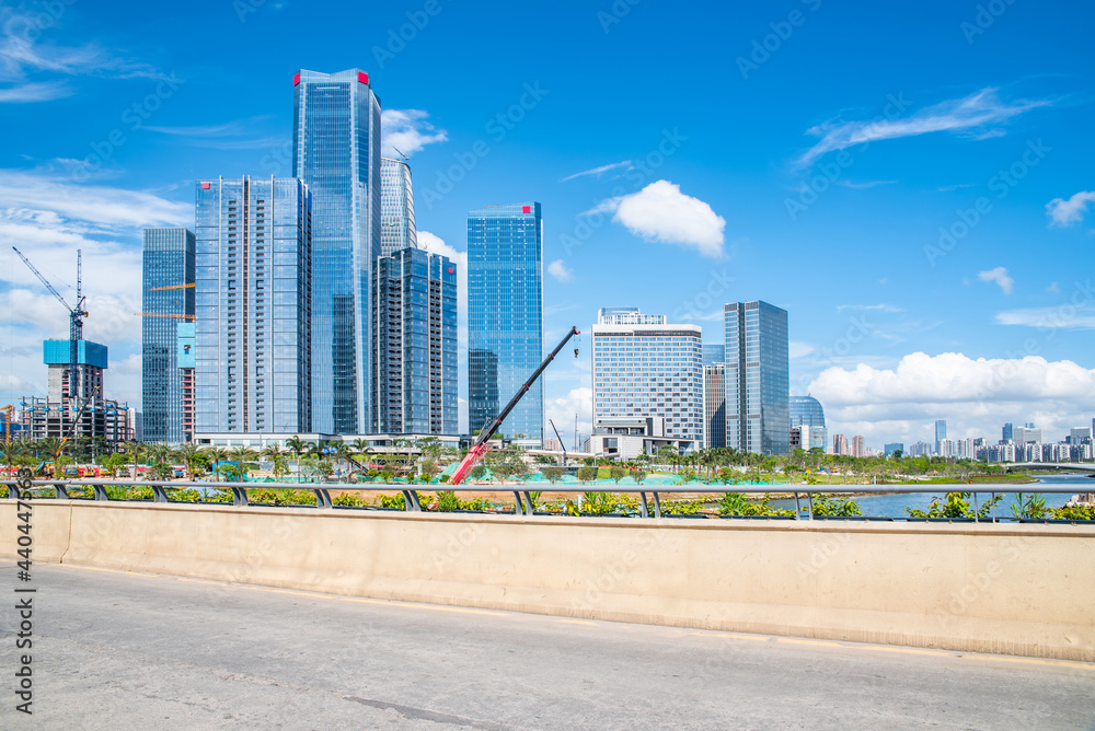 中国深圳前海CBD建筑和路面