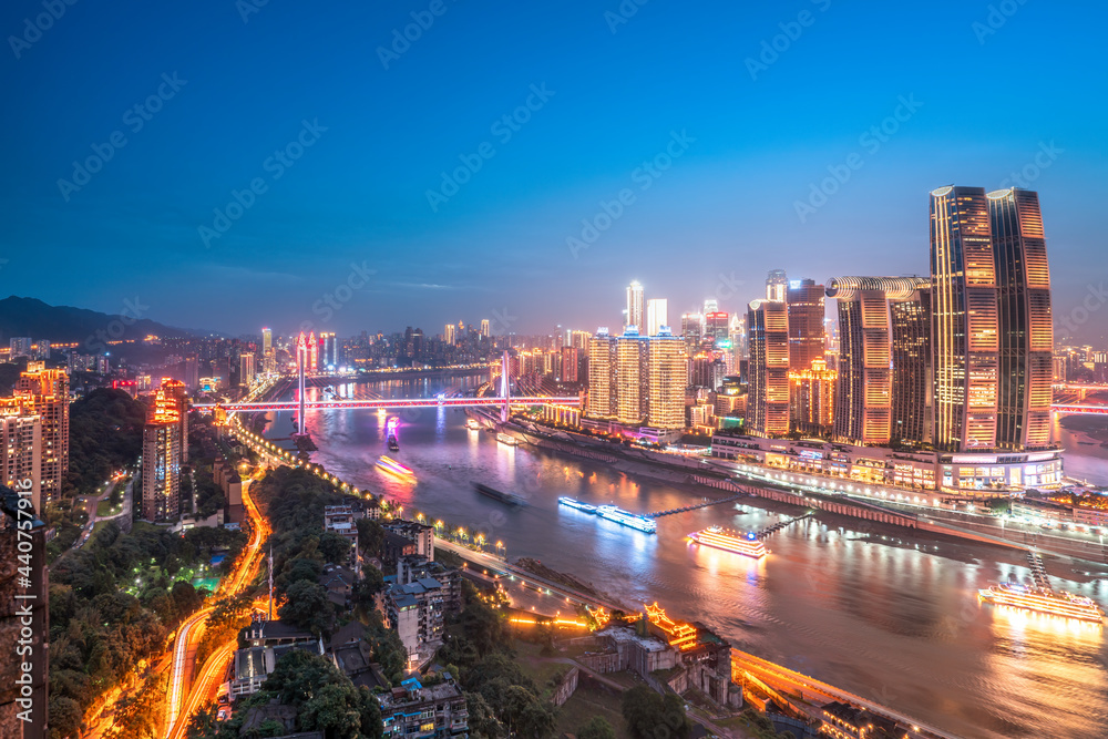 川渝城市夜景航拍