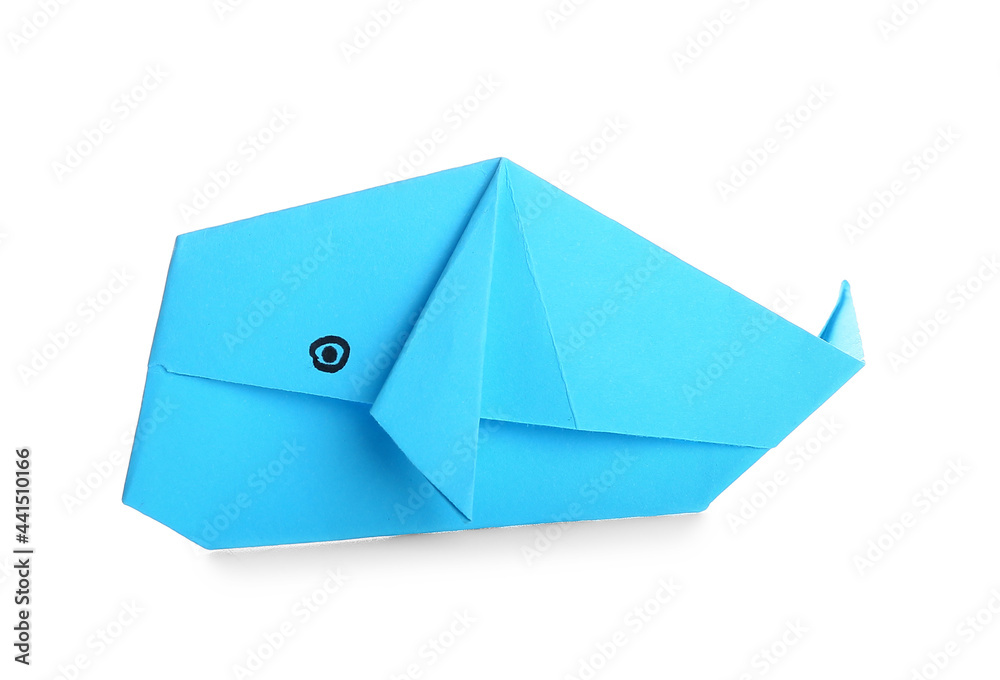 白底折纸鲸