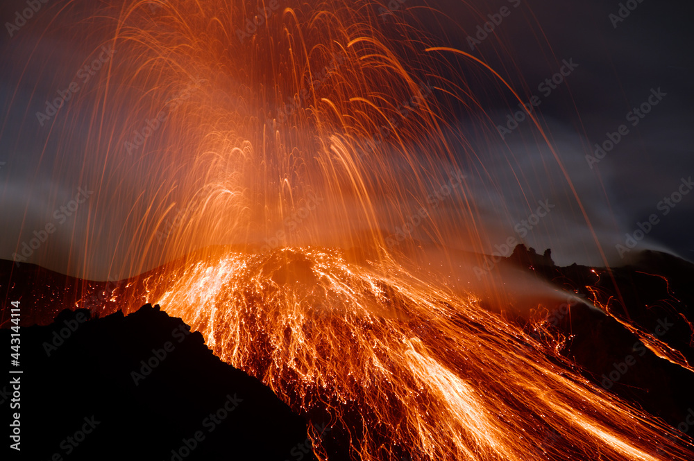 Eruption of Stromboli, Sicily