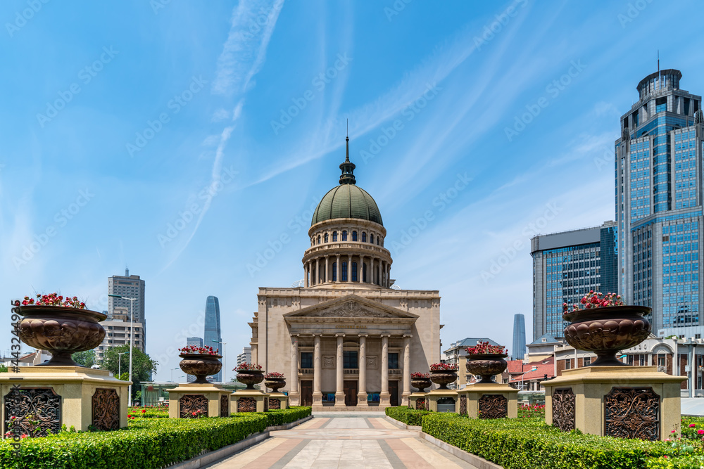 Architectural landscape of the central block of Tianjin Xiaobailou