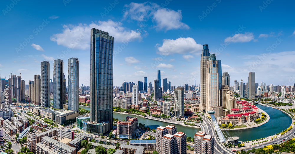 天津城市建筑景观航拍