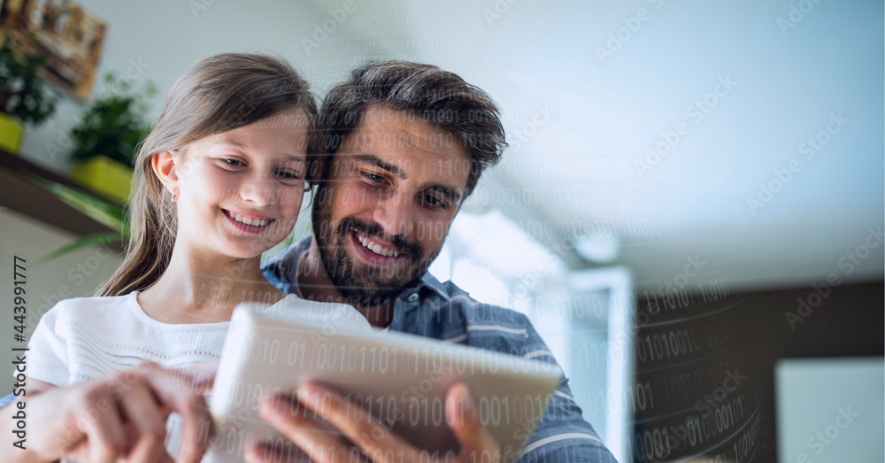 针对高加索父女在家使用数字平板电脑的二进制编码数据处理