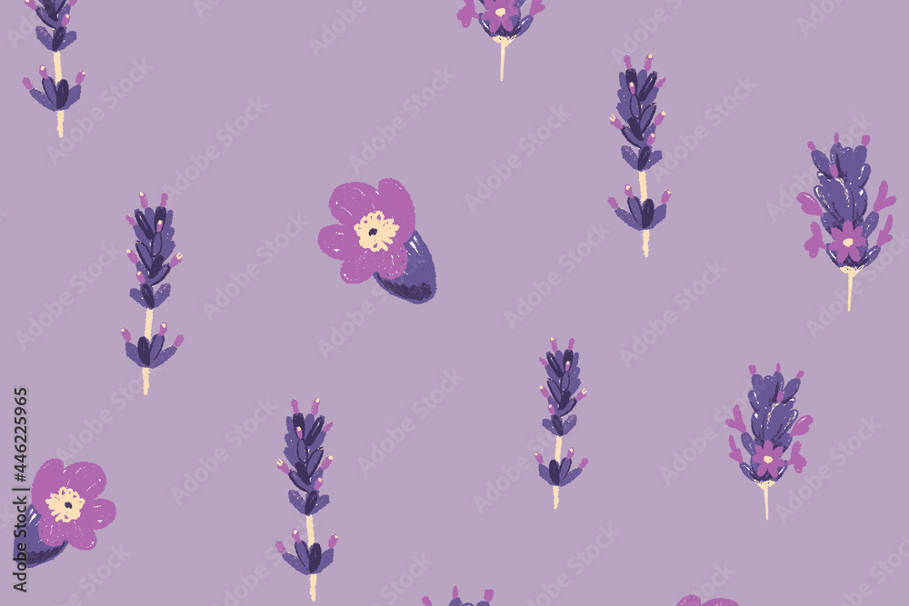 紫色薰衣草花卉图案矢量背景
